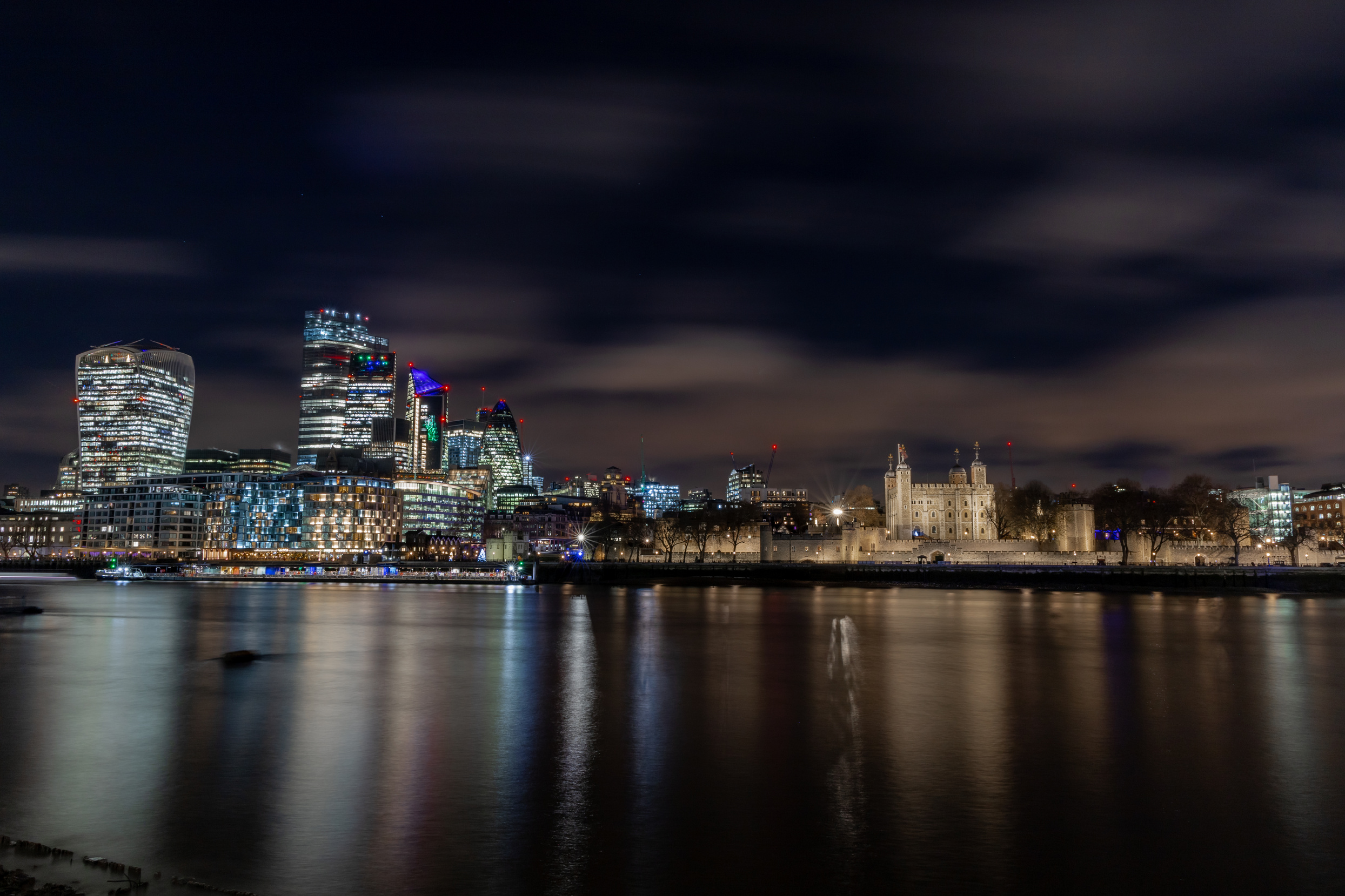 City Skyline during Night Time